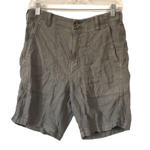 American Eagle green linen blend high waist shorts size 4